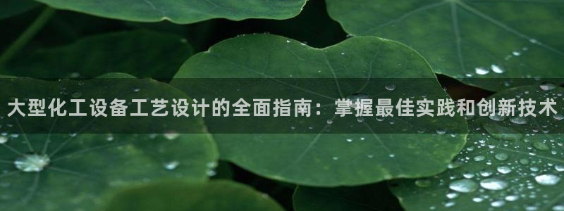 新城平台注册：大型化工设备工艺设计的全面指南：掌握最佳实践和